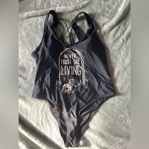 Black Craft Cult “Never Trust The Living” One Piece Swim Suit